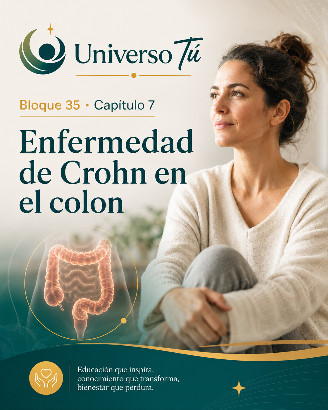 Portada del capítulo 7, Enfermedad de Crohn en el colon, del bloque 35 de Universo Tú sobre el colon