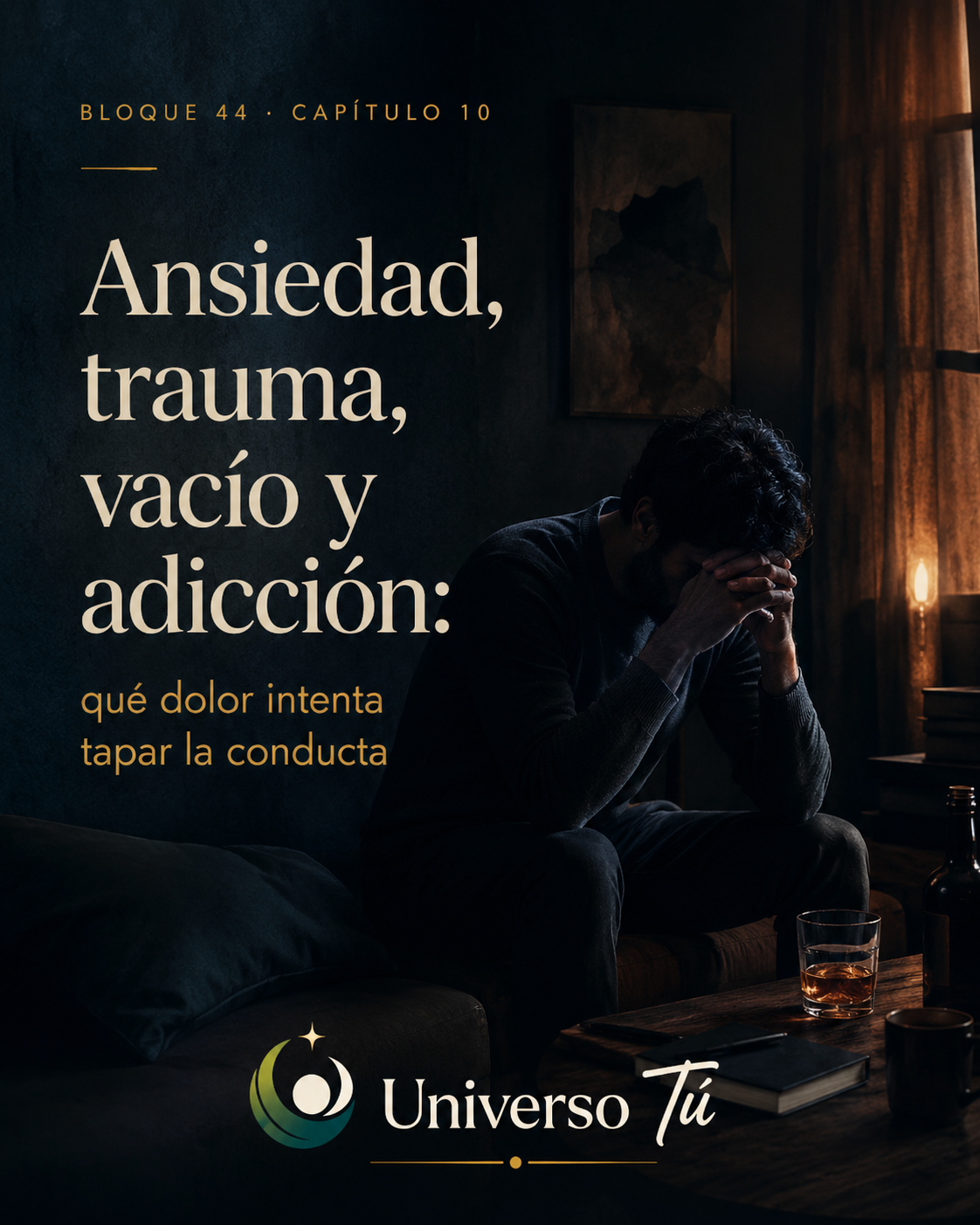 Persona identificando con calma el malestar que intenta aliviar una conducta adictiva