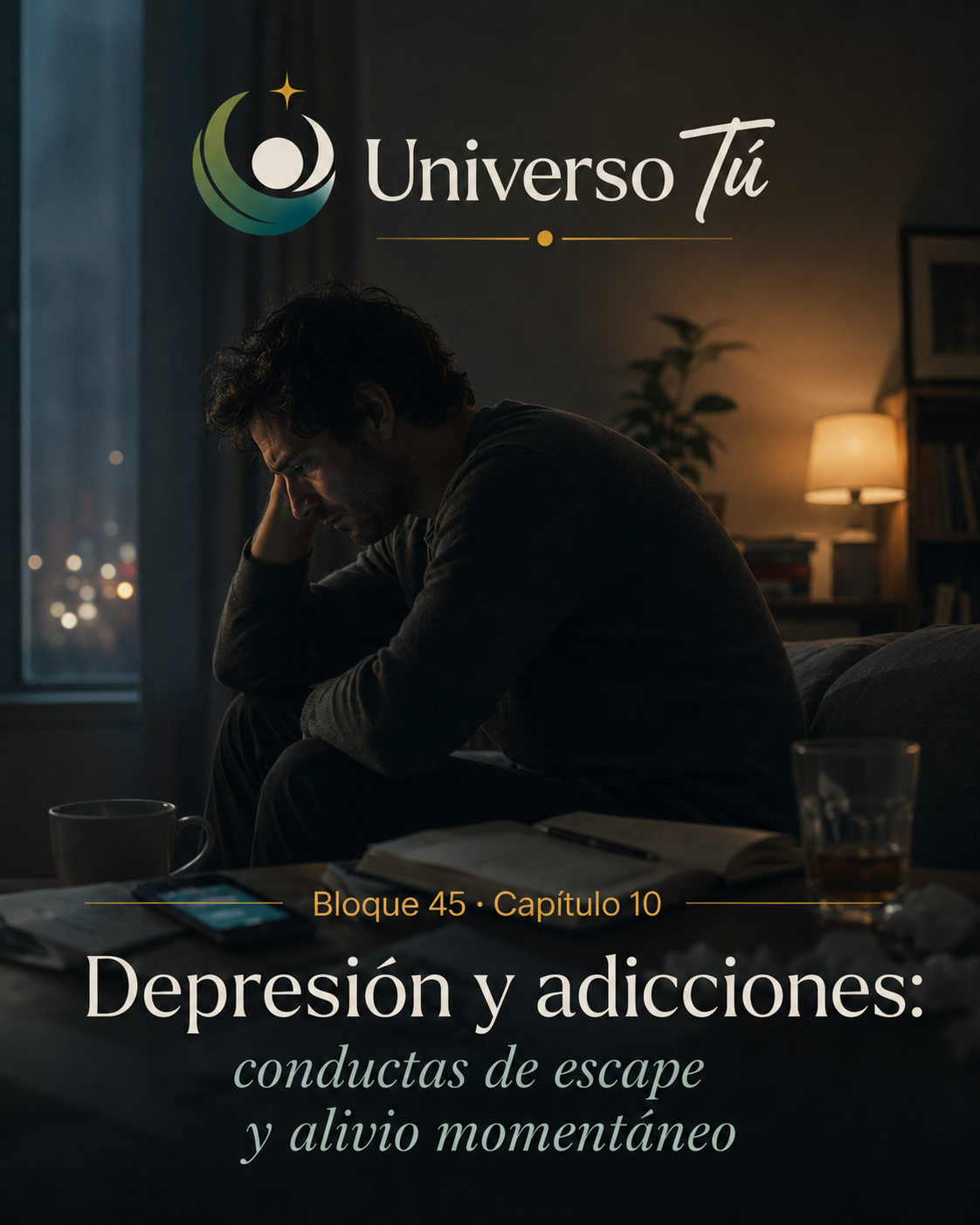 Portada del capítulo «Depresión y adicciones» de Universo Tú