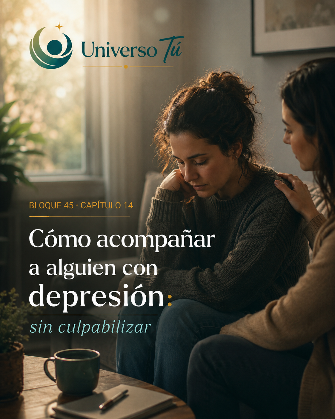Portada del capítulo «Cómo acompañar a alguien con depresión» de Universo Tú