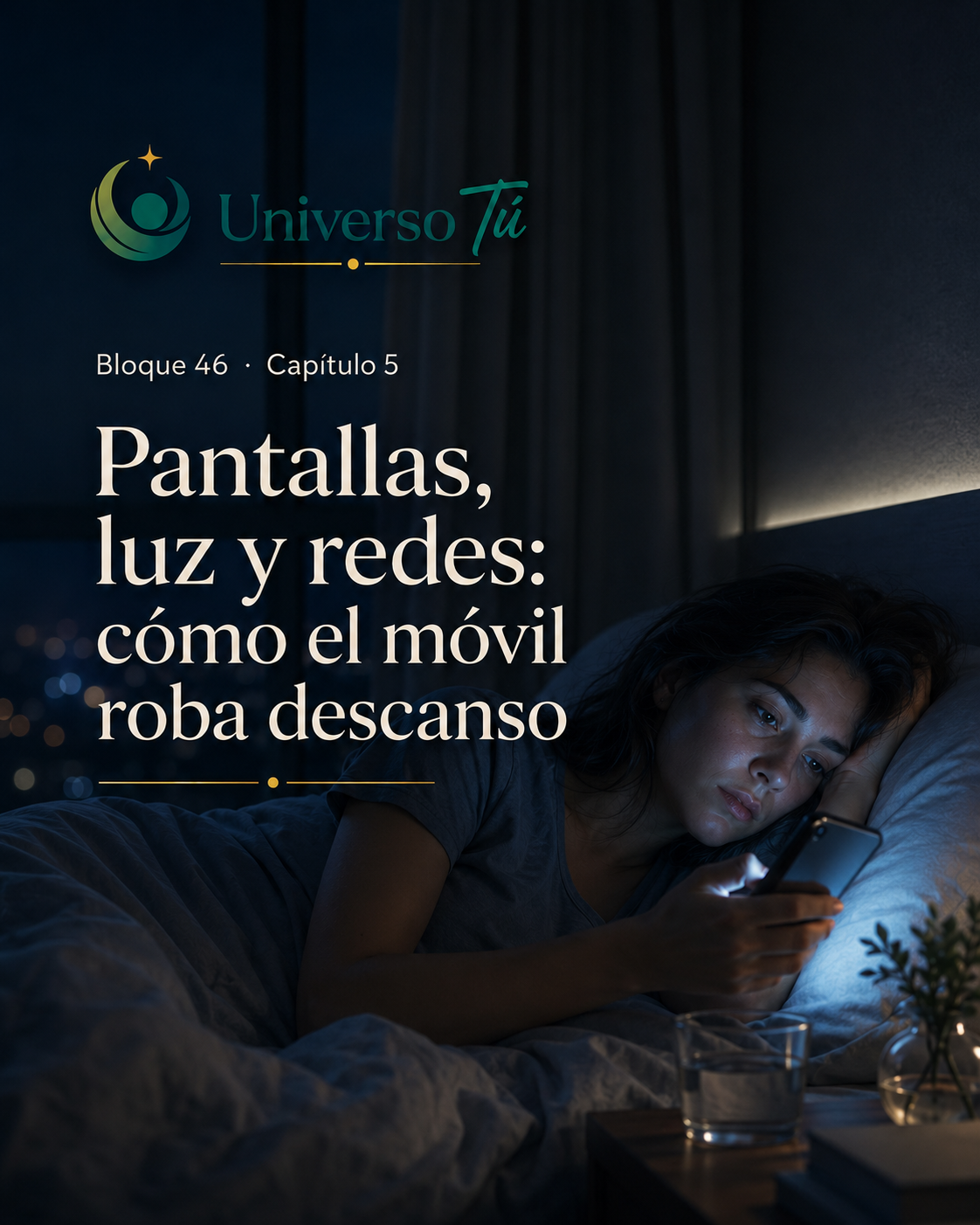 Portada del capítulo Pantallas, luz y redes: cómo el móvil roba descanso