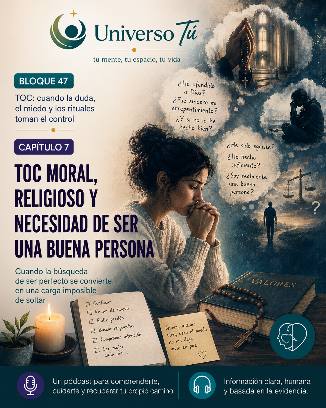 Portada del capítulo TOC moral y religioso, escrupulosidad, del Bloque 47 de Universo Tú