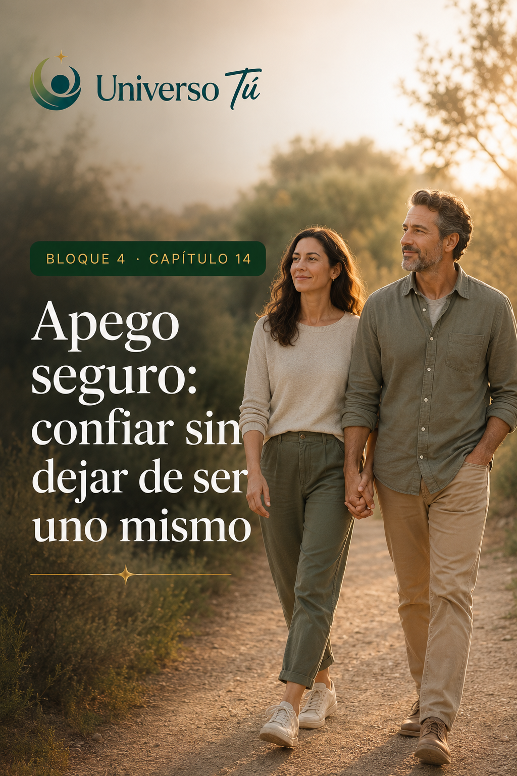 Portada del capítulo «Apego seguro: confiar sin dejar de ser uno mismo» del Bloque 4, Vínculos y apegos, de Universo Tú.
