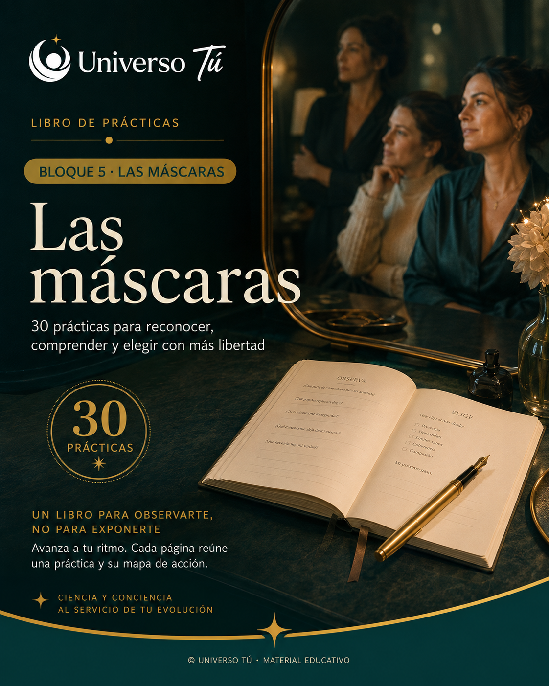 Portada del Libro de prácticas Las máscaras de Universo Tú