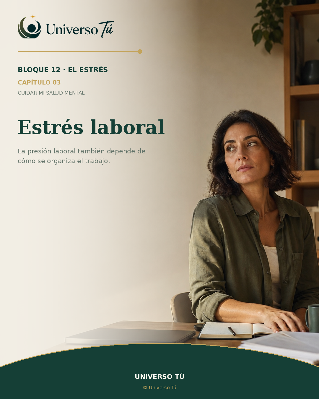 Portada del capítulo «Estrés laboral» del Bloque 12 · El estrés de Universo Tú