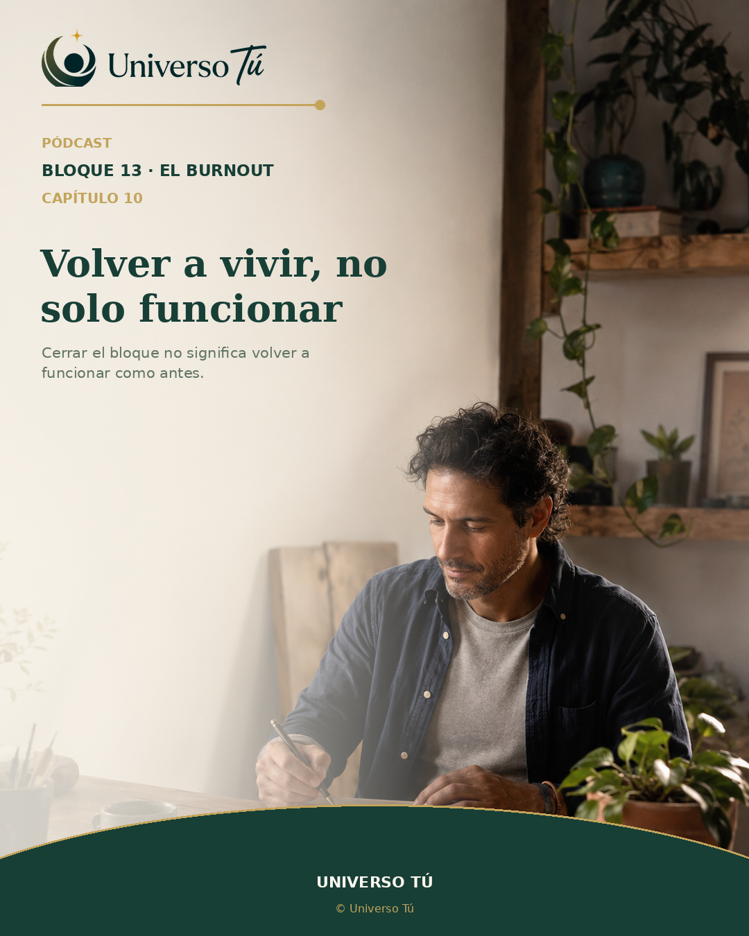 Persona reencontrándose con una actividad personal en una escena cálida fuera del entorno laboral