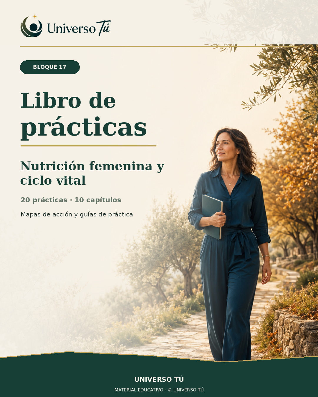 Portada del Libro de prácticas Nutrición femenina y ciclo vital de Universo Tú