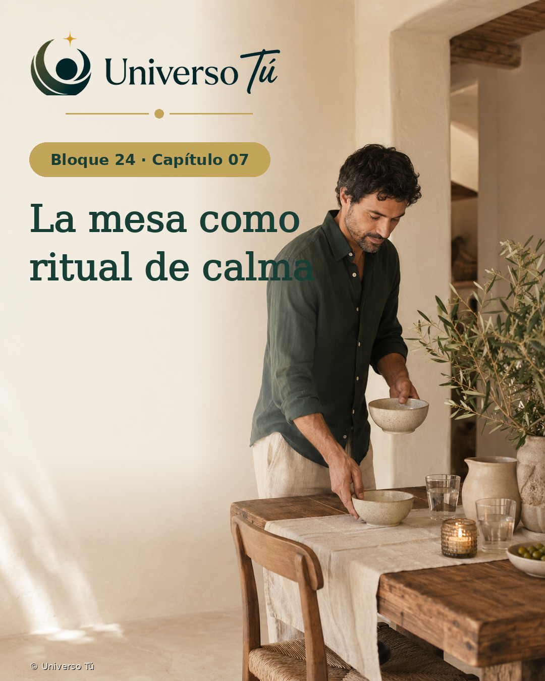 Portada del Bloque 24, Capítulo 07: La mesa como ritual de calma — Universo Tú