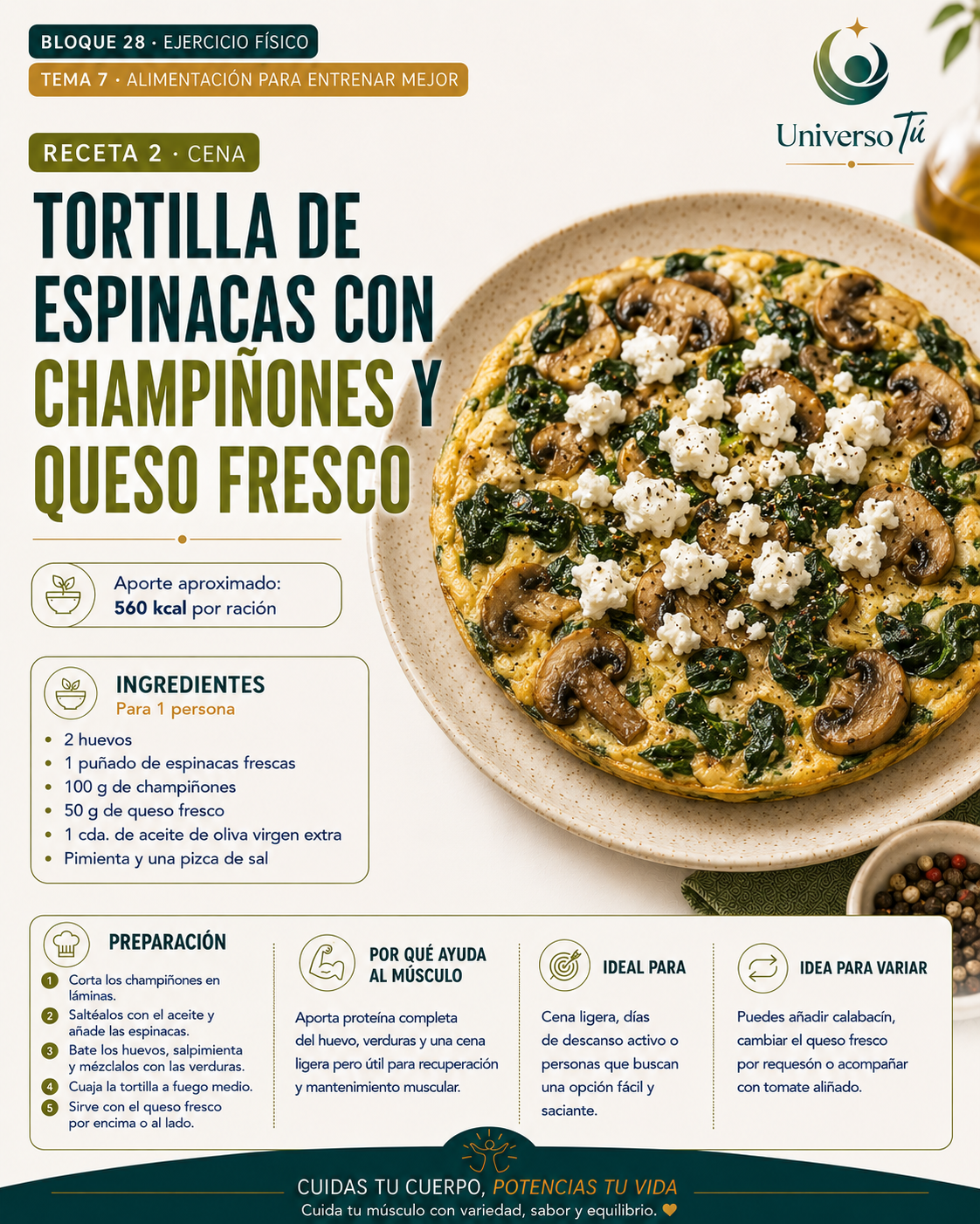 Cena 2 — receta cena del capítulo Alimentación para entrenar mejor 