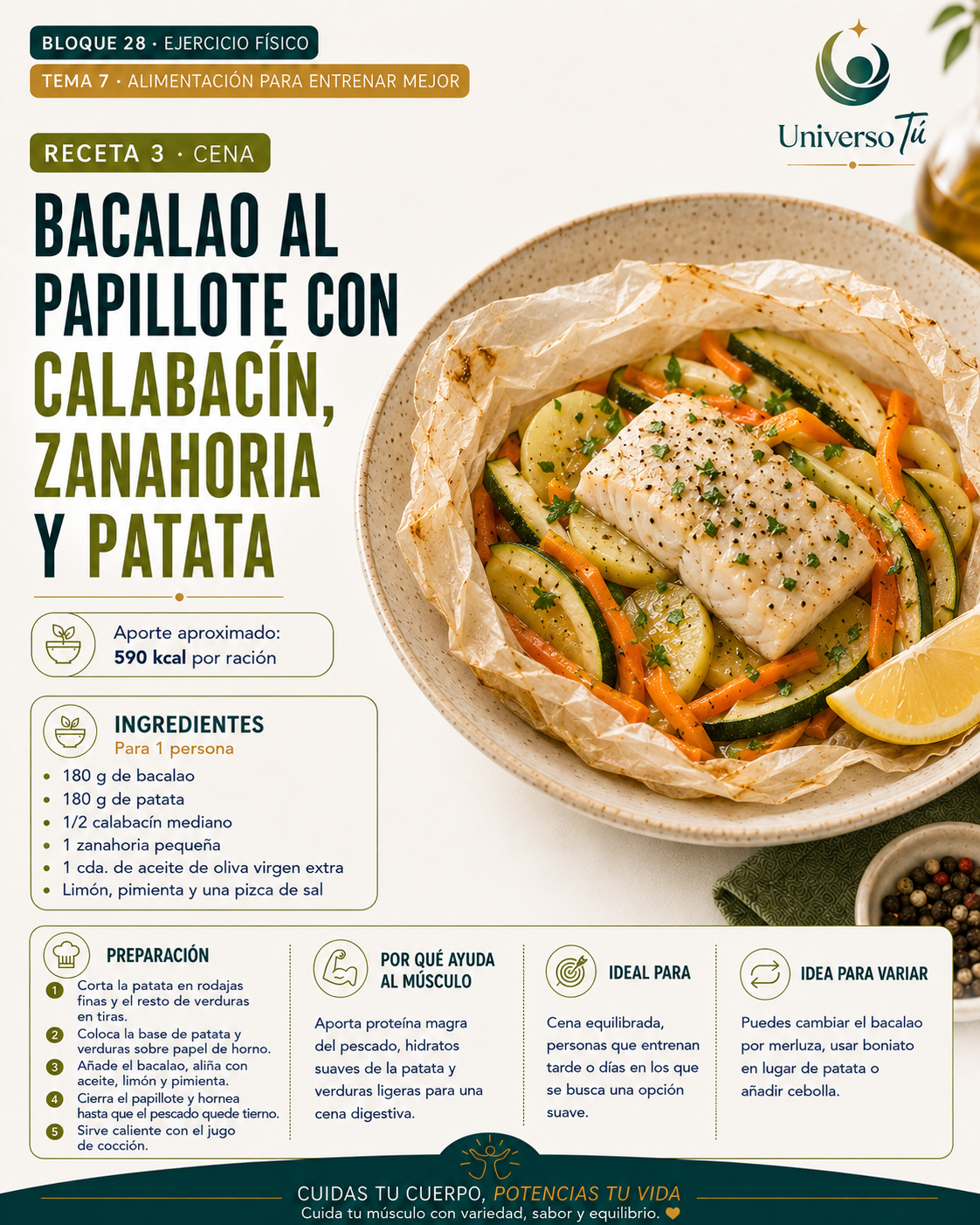 Cena 3 — receta cena del capítulo Alimentación para entrenar mejor 