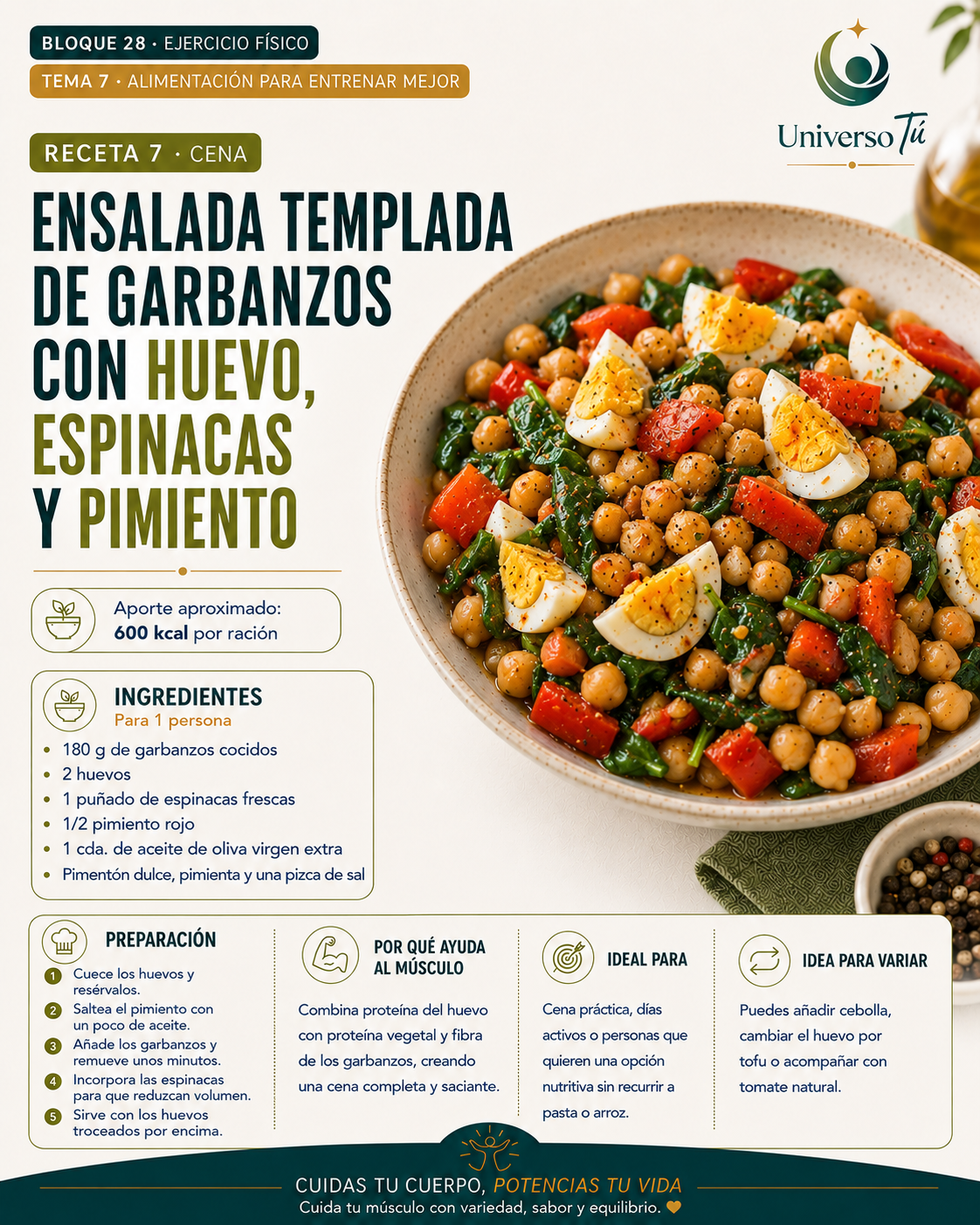 Cena 7 — receta cena del capítulo Alimentación para entrenar mejor 