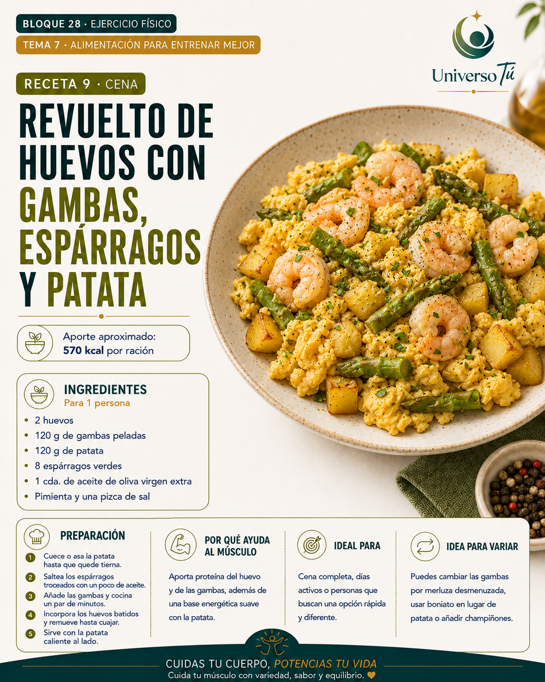 Cena 9 — receta cena del capítulo Alimentación para entrenar mejor 