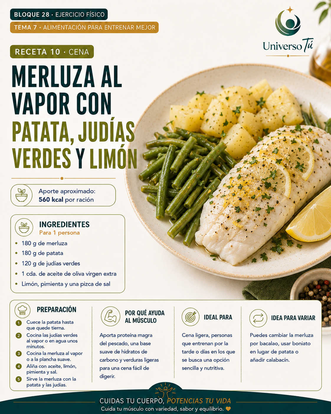 Cena 10 — receta cena del capítulo Alimentación para entrenar mejor 