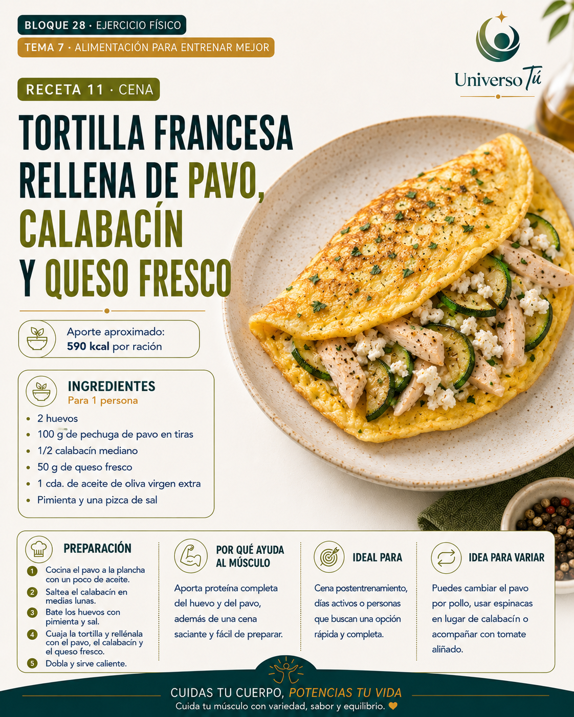 Cena 11 — receta cena del capítulo Alimentación para entrenar mejor 