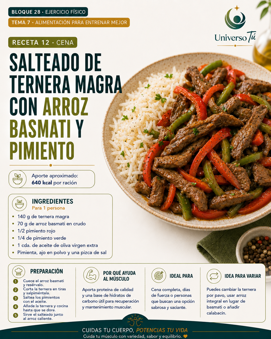 Cena 12 — receta cena del capítulo Alimentación para entrenar mejor 