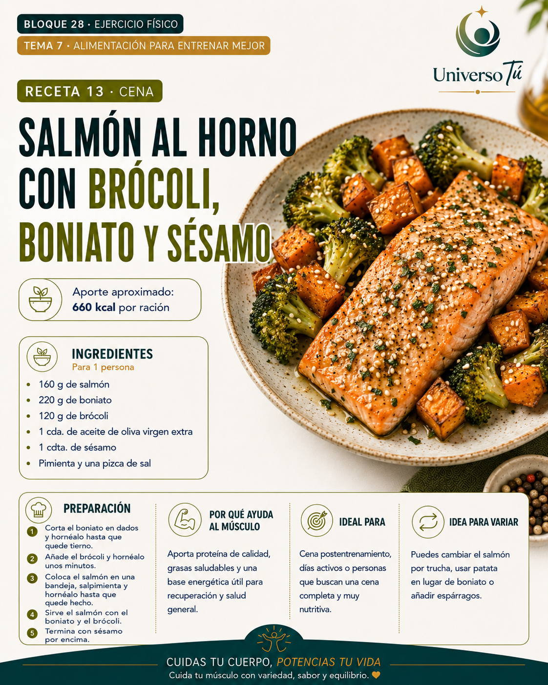 Cena 13 — receta cena del capítulo Alimentación para entrenar mejor 