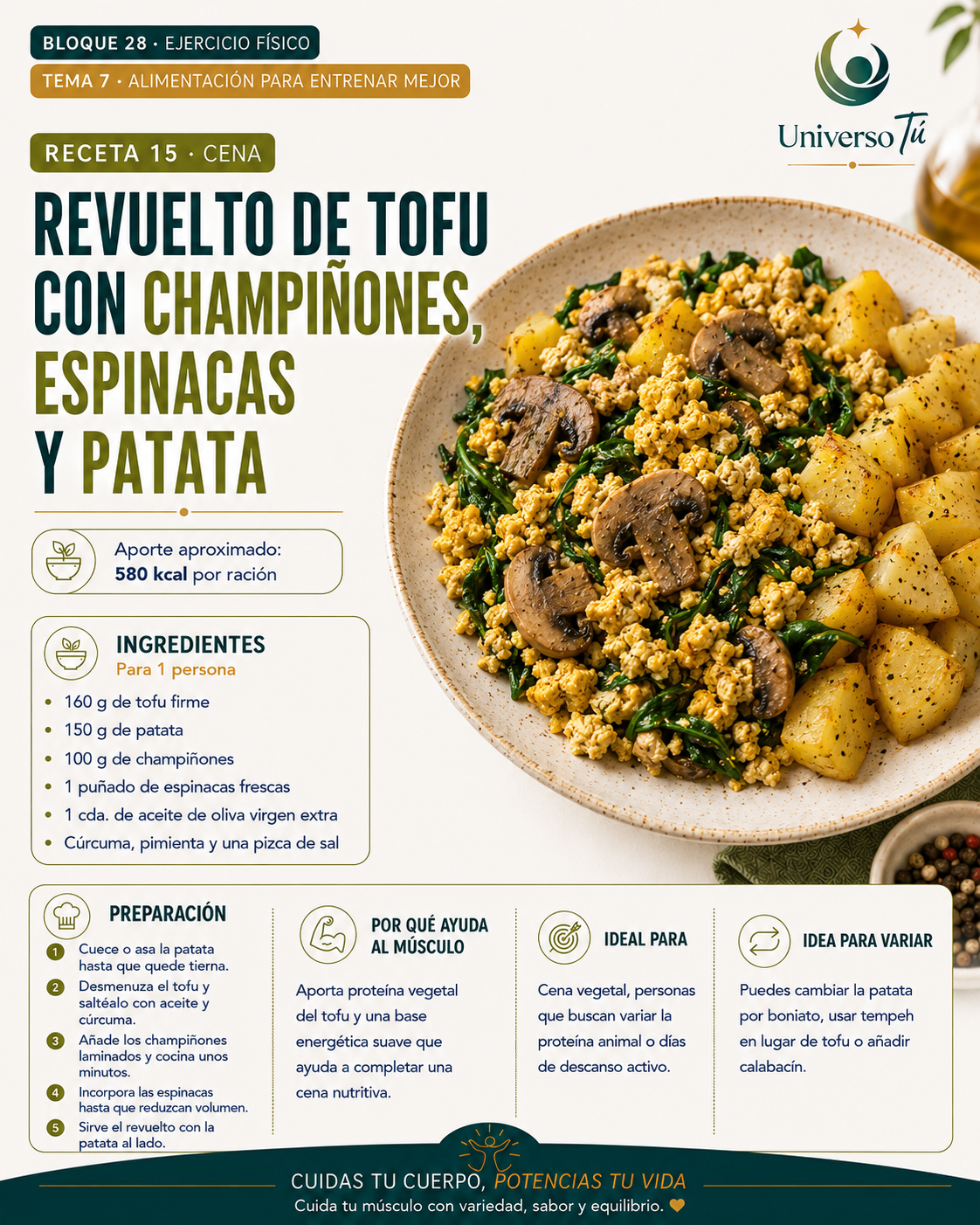 Cena 15 — receta cena del capítulo Alimentación para entrenar mejor 