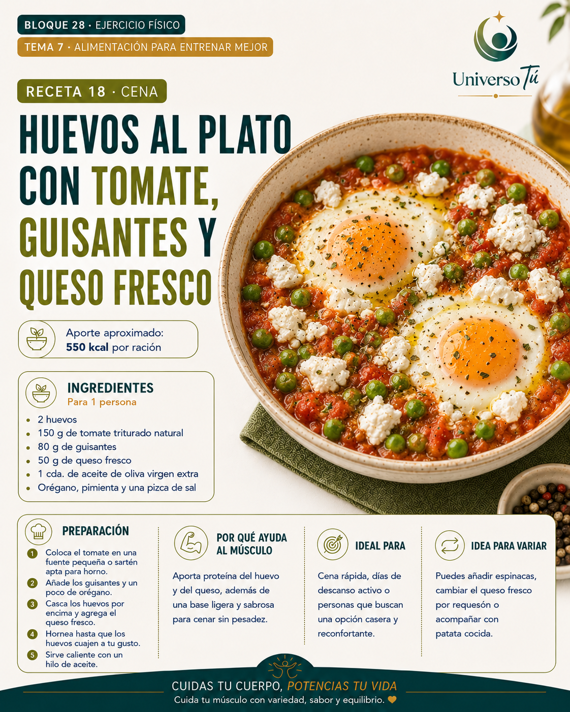 Cena 18 — receta cena del capítulo Alimentación para entrenar mejor 