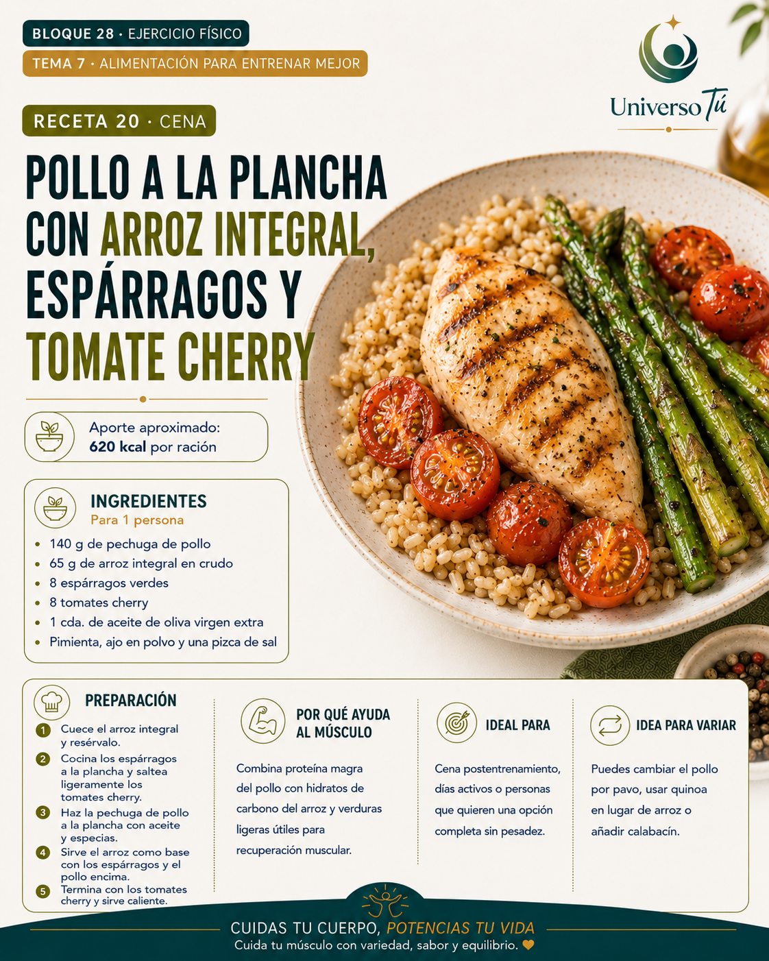 Cena 20 — receta cena del capítulo Alimentación para entrenar mejor 