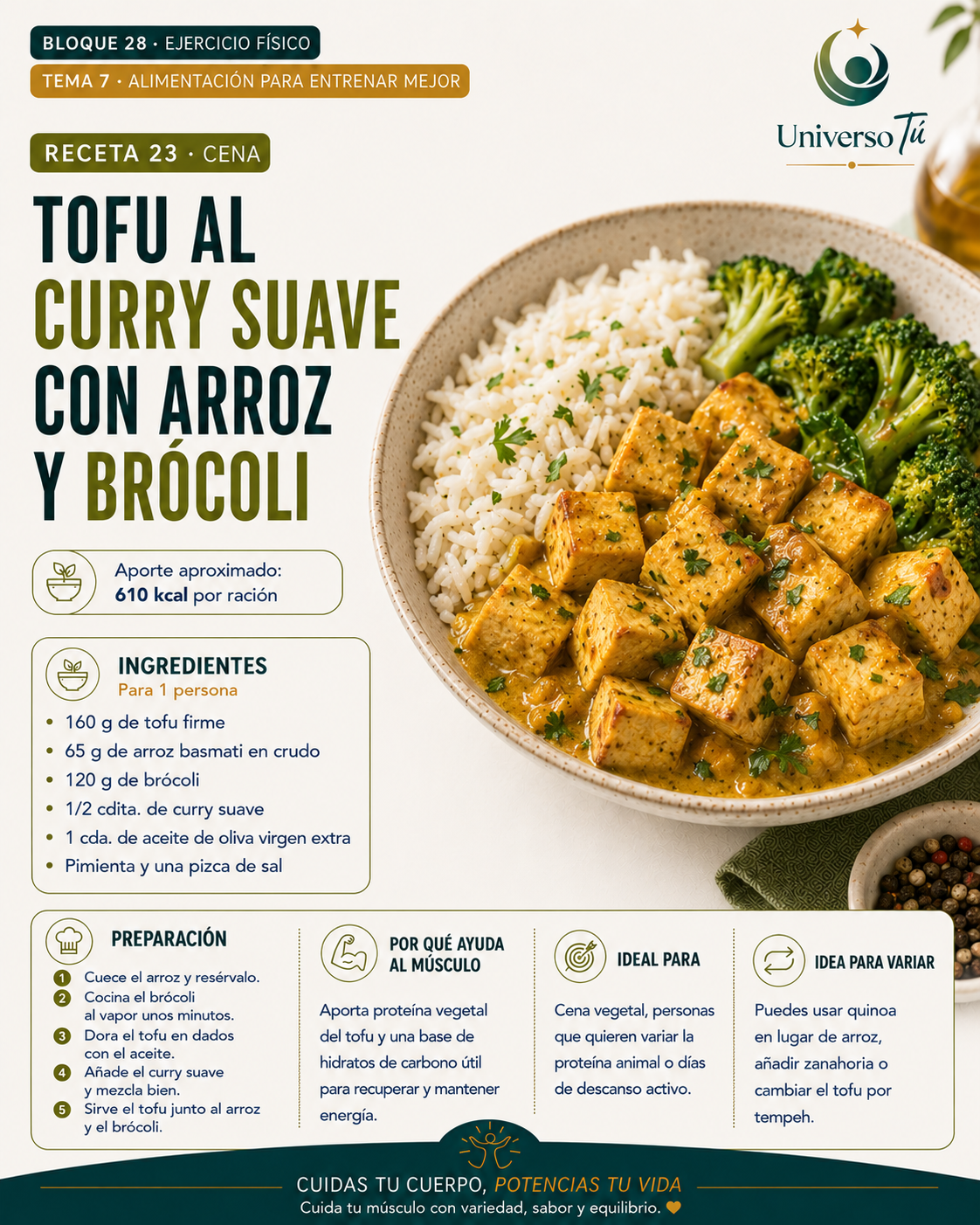 Cena 23 — receta cena del capítulo Alimentación para entrenar mejor 