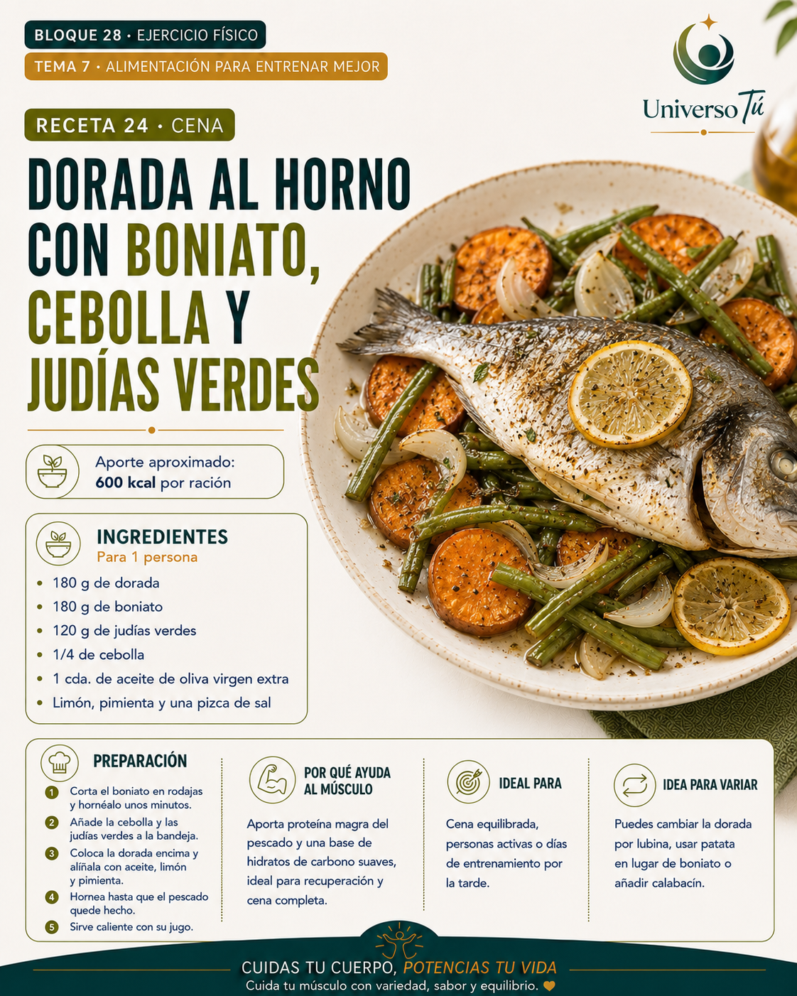 Cena 24 — receta cena del capítulo Alimentación para entrenar mejor 