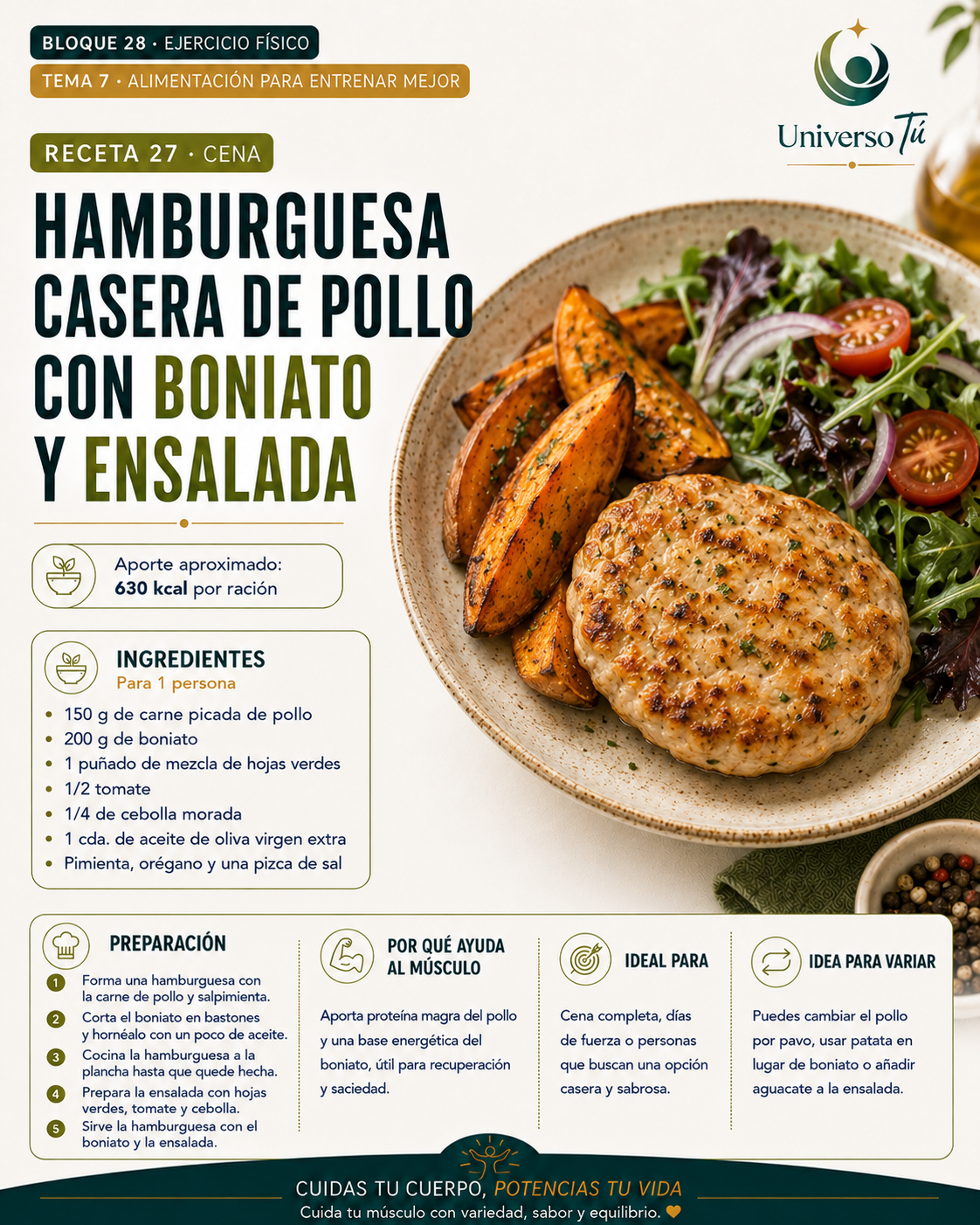 Cena 27 — receta cena del capítulo Alimentación para entrenar mejor 