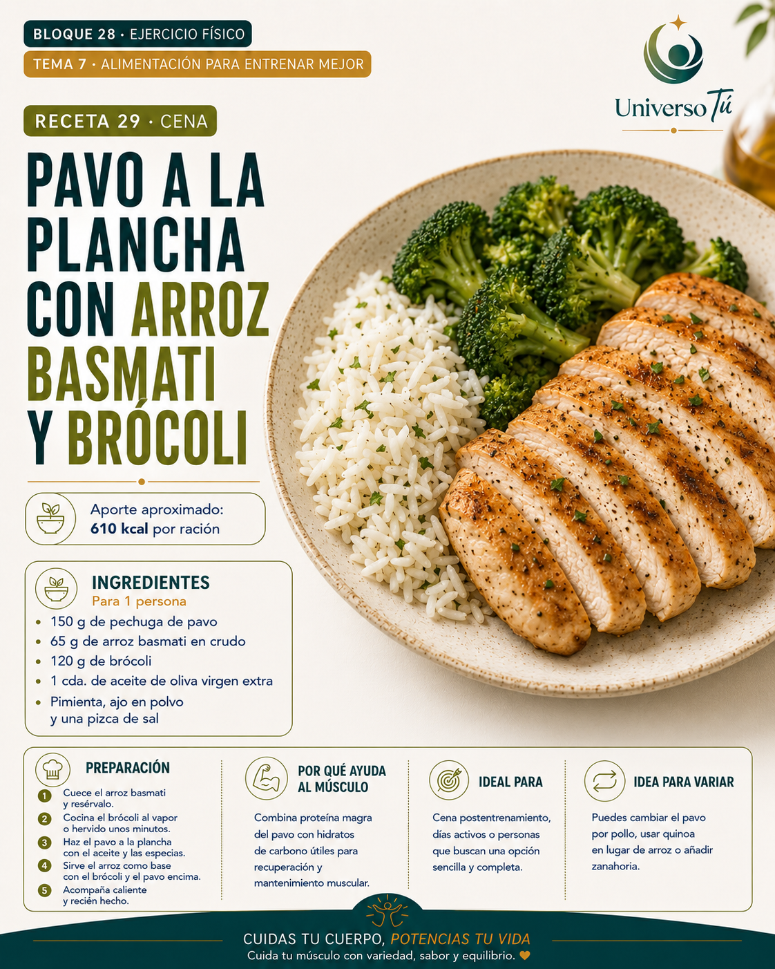 Cena 29 — receta cena del capítulo Alimentación para entrenar mejor 