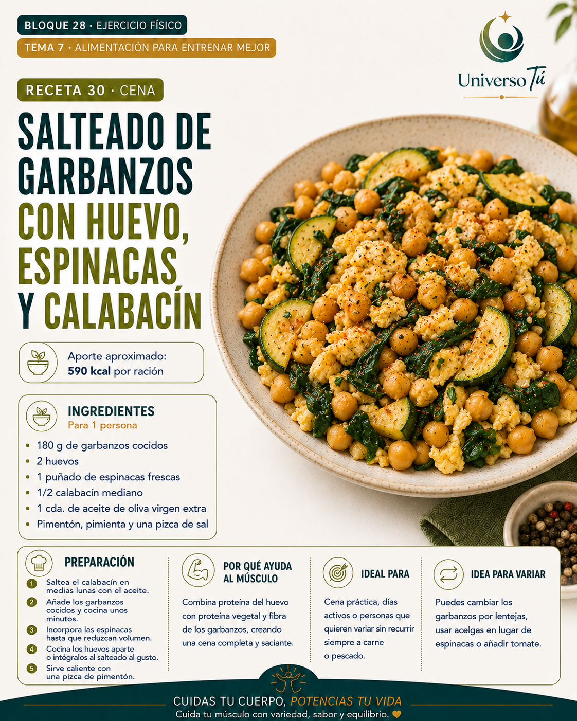 Cena 30 — receta cena del capítulo Alimentación para entrenar mejor 