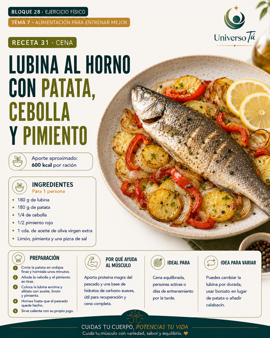 Cena 31 — receta cena del capítulo Alimentación para entrenar mejor 