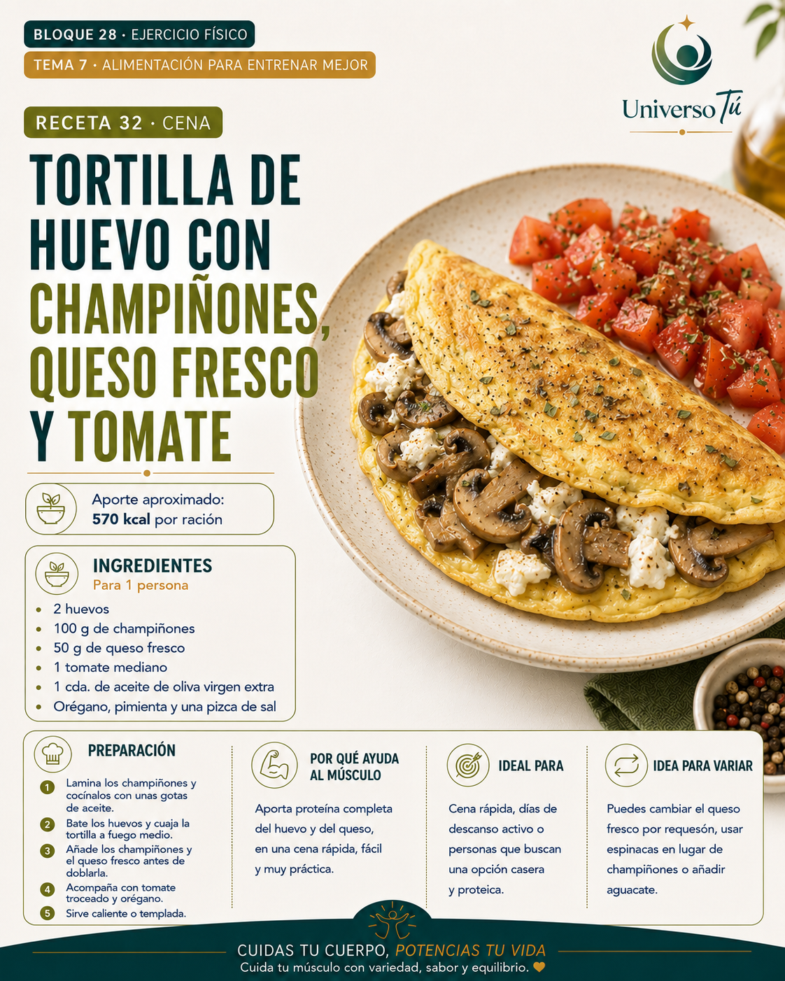 Cena 32 — receta cena del capítulo Alimentación para entrenar mejor 