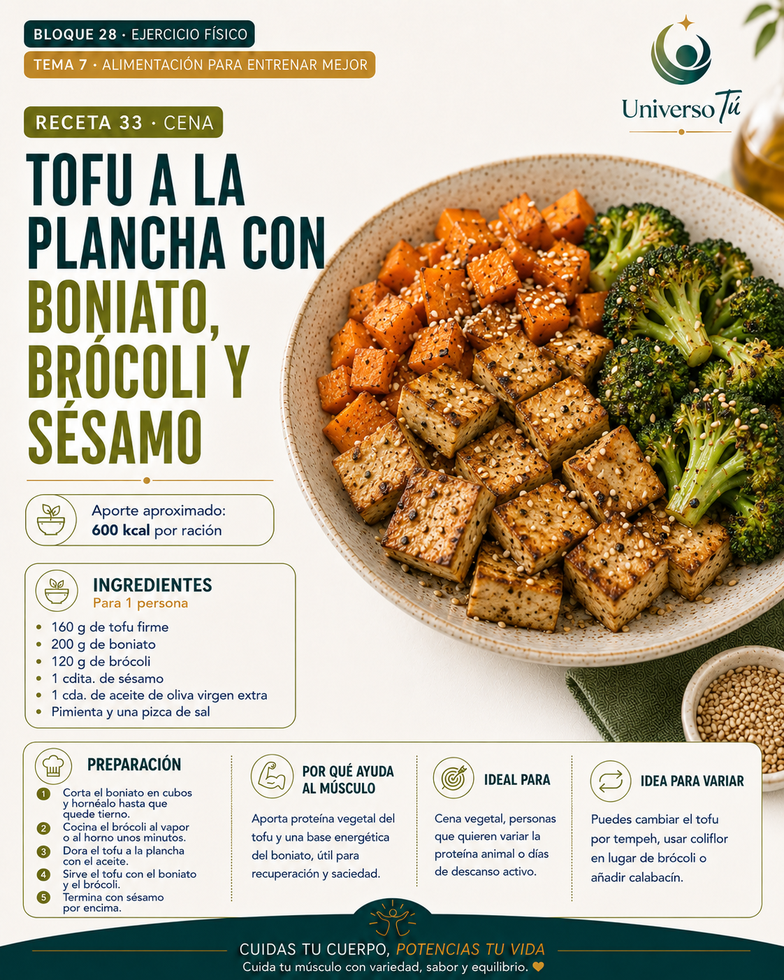 Cena 33 — receta cena del capítulo Alimentación para entrenar mejor 