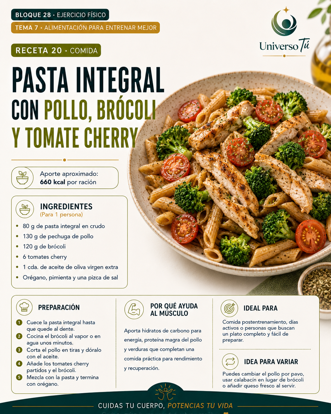 Comida 20 — receta comida del capítulo Alimentación para entrenar mejor 