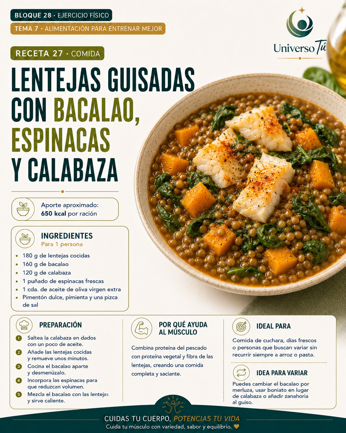 Comida 27 — receta comida del capítulo Alimentación para entrenar mejor 
