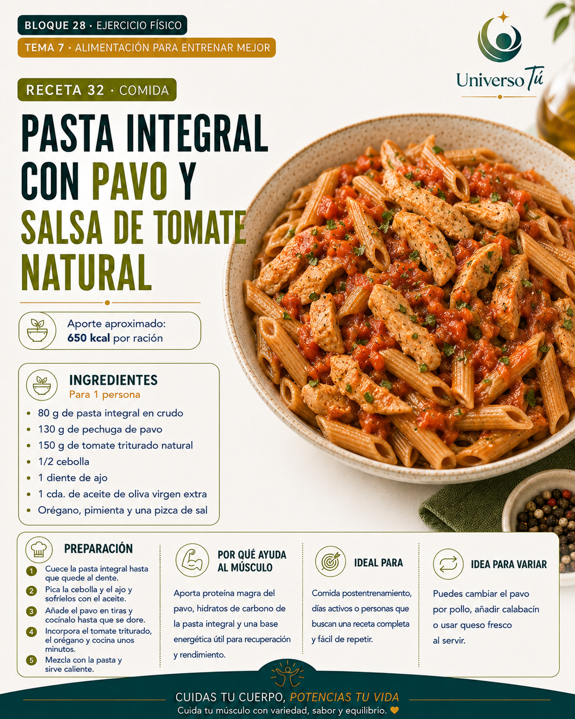 Comida 32 — receta comida del capítulo Alimentación para entrenar mejor 