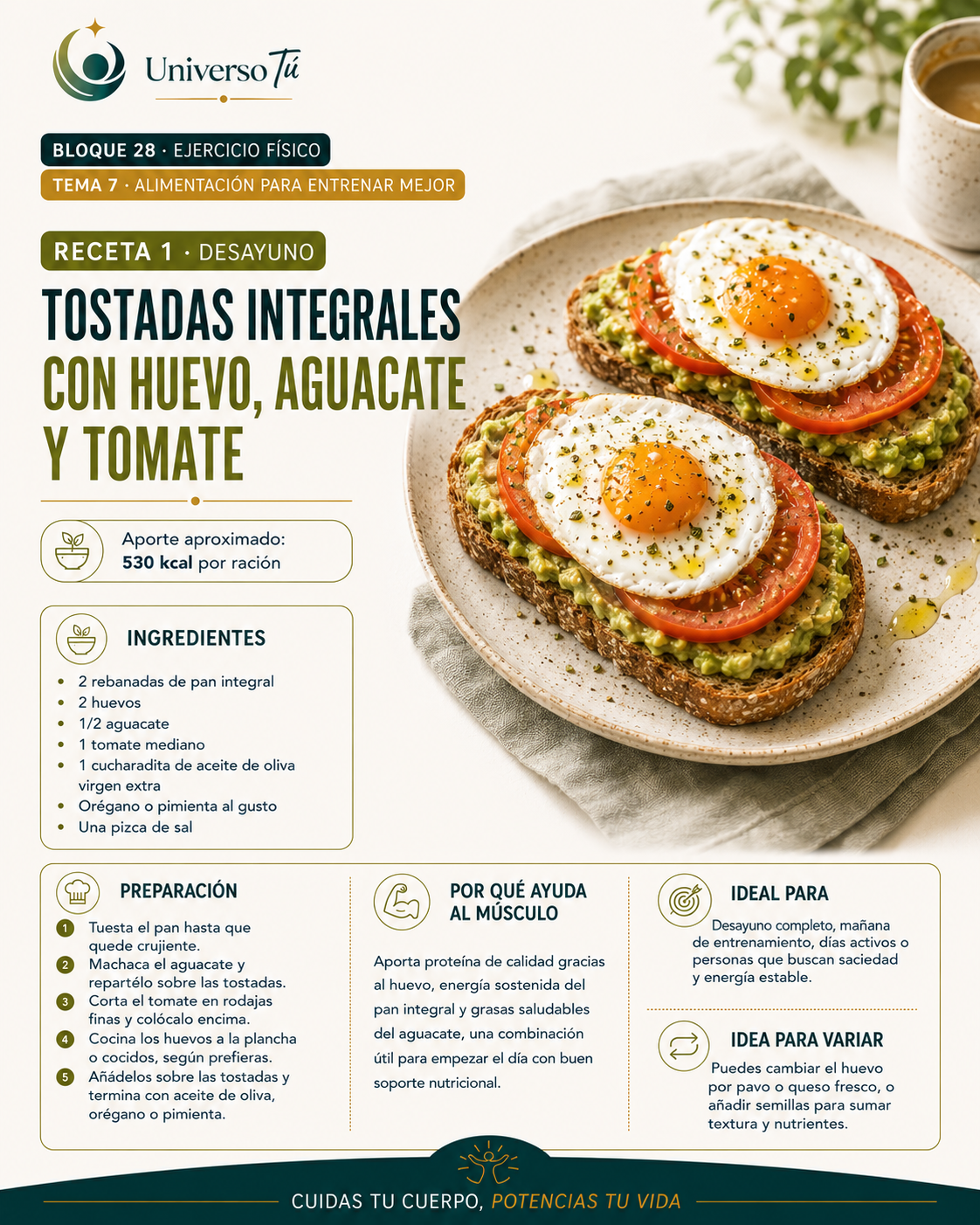 Desayuno 1 — receta desayuno del capítulo Alimentación para entrenar mejor 