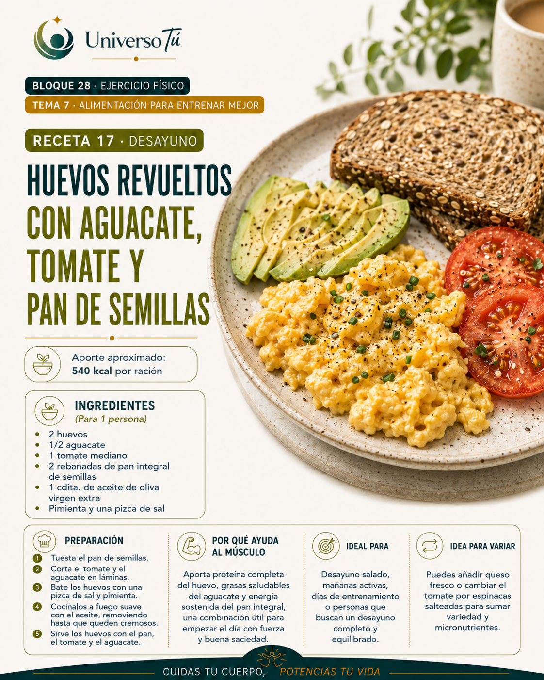 Desayuno 17 — receta desayuno del capítulo Alimentación para entrenar mejor 