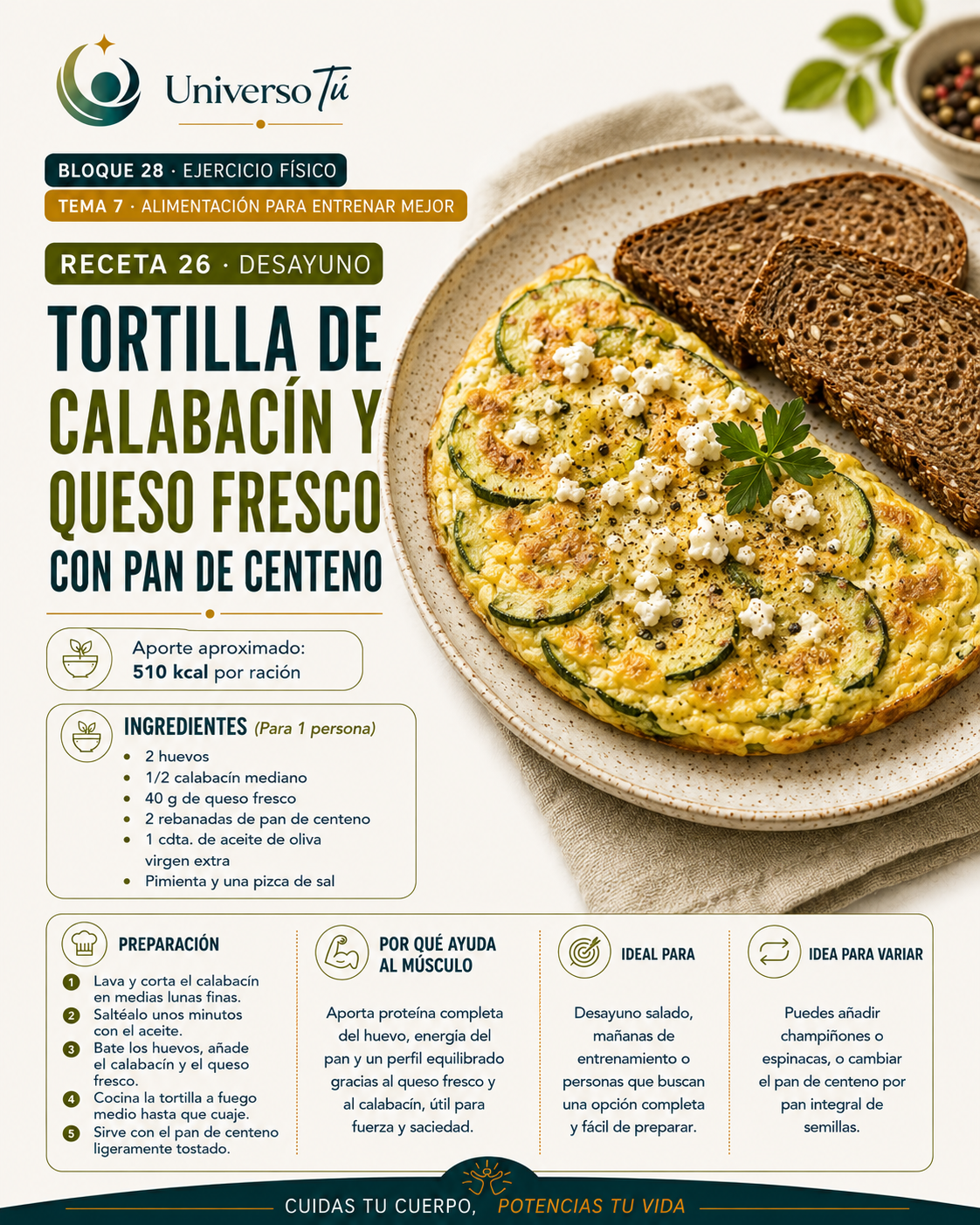Desayuno 26 — receta desayuno del capítulo Alimentación para entrenar mejor 