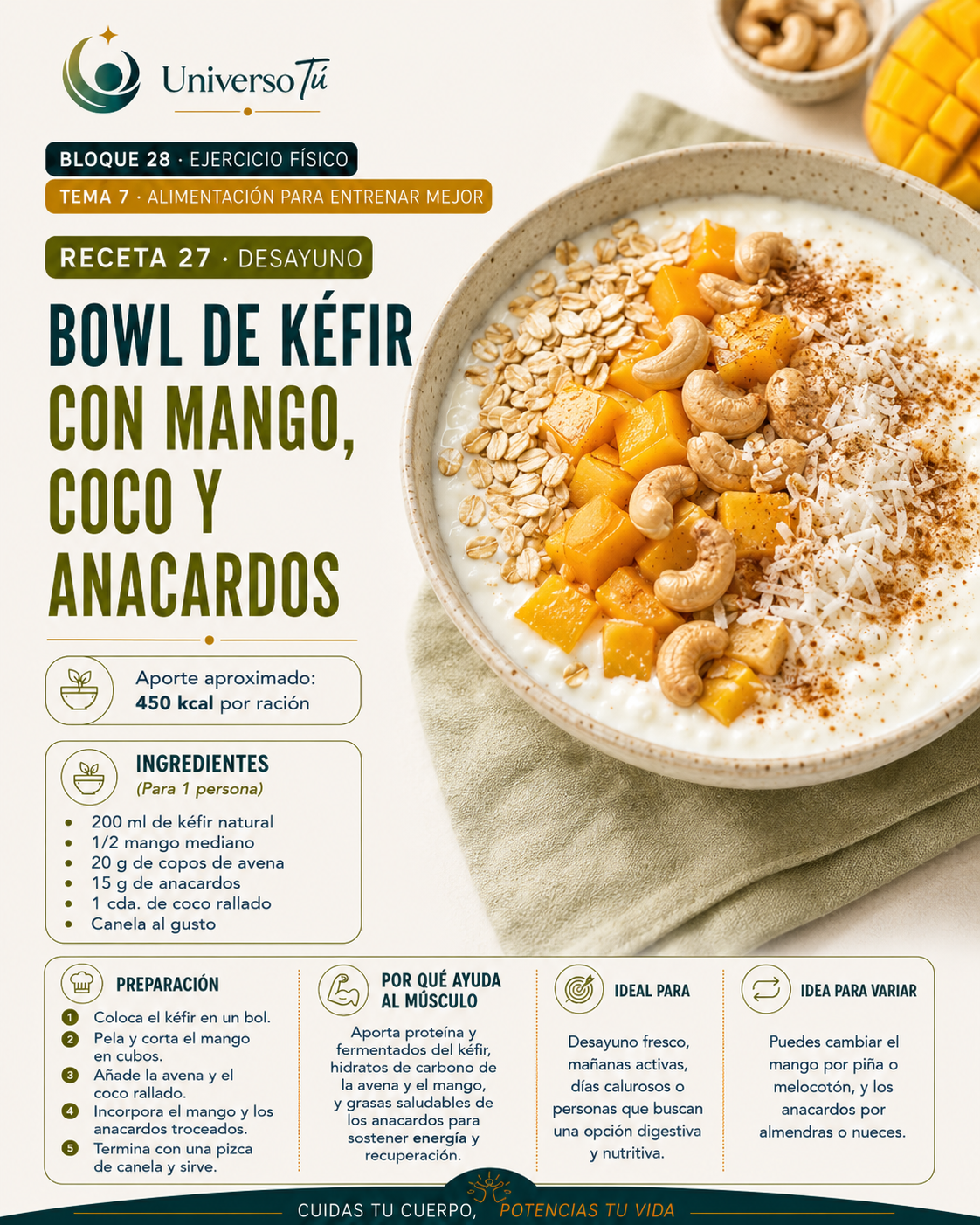 Desayuno 27 — receta desayuno del capítulo Alimentación para entrenar mejor 