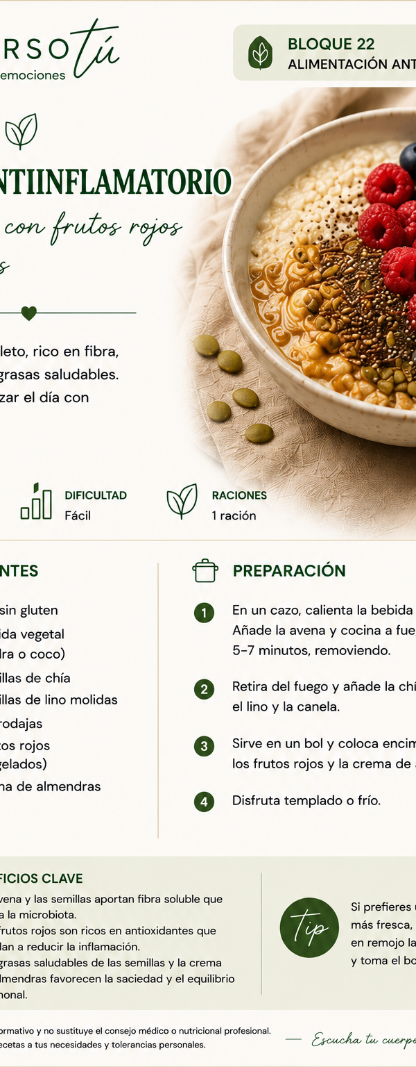 Avena con frutos rojos y semillas 