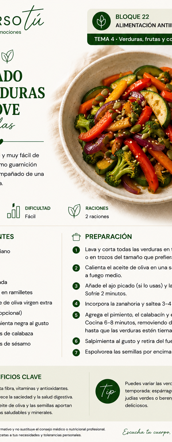 Salteado de verduras con aove 