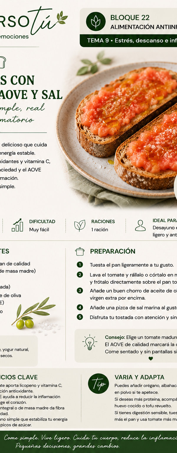 Tostadas con tomate y aove 