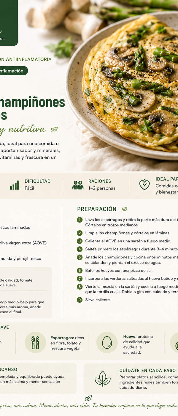 Tortilla de champiñones y espárragos 