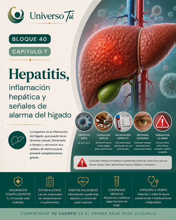 Hepatitis, inflamación hepática y señales de alarma del hígado