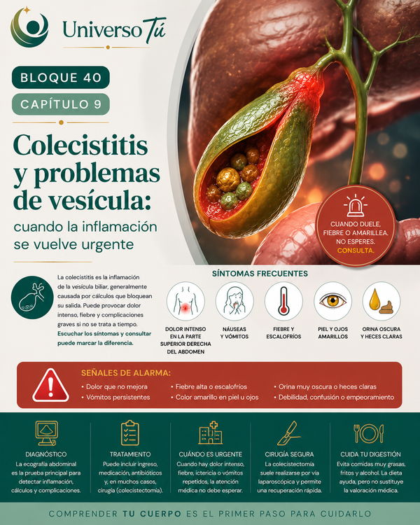 Colecistitis y problemas de vesícula: cuando la inflamación se vuelve urgente