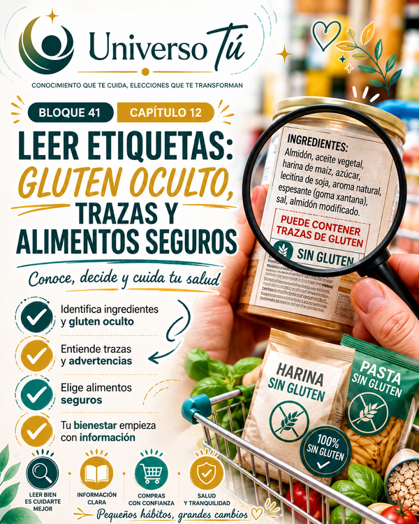 Leer etiquetas: gluten oculto, trazas y alimentos seguros