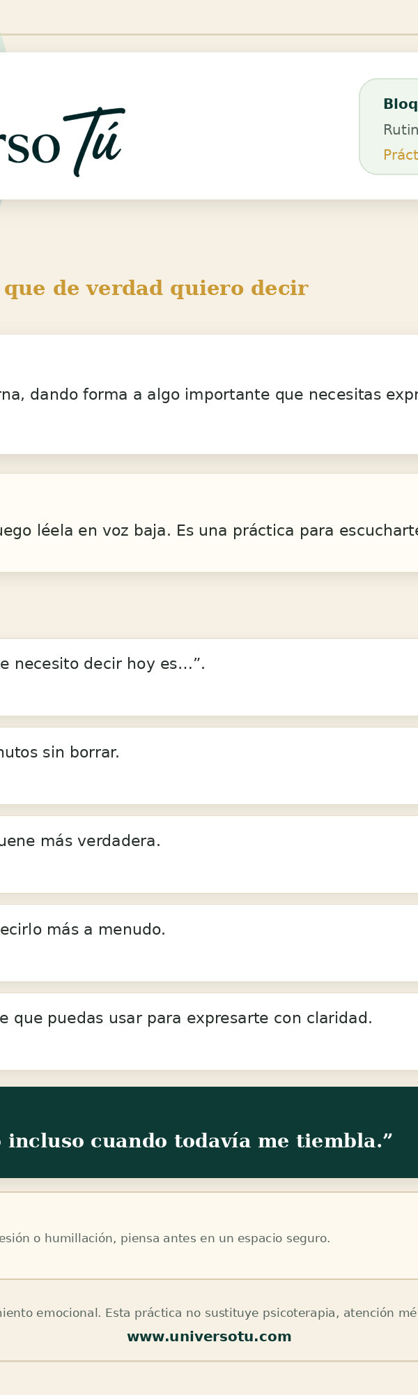 Rutina: Mi voz