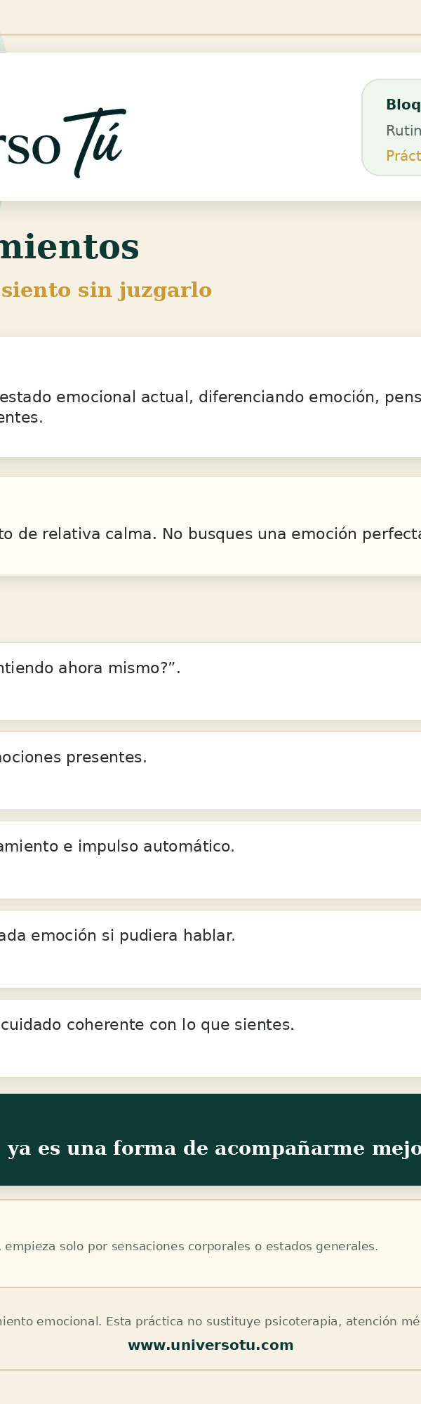 Rutina: Mis emociones