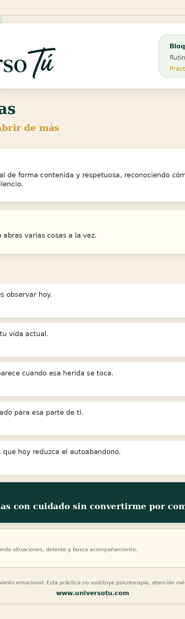 Rutina: Mis heridas