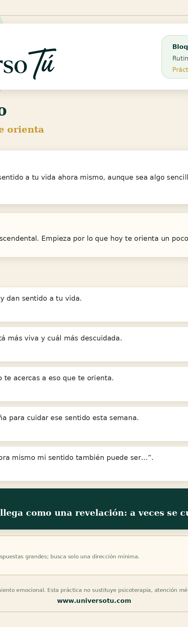 Rutina: Mi sentido