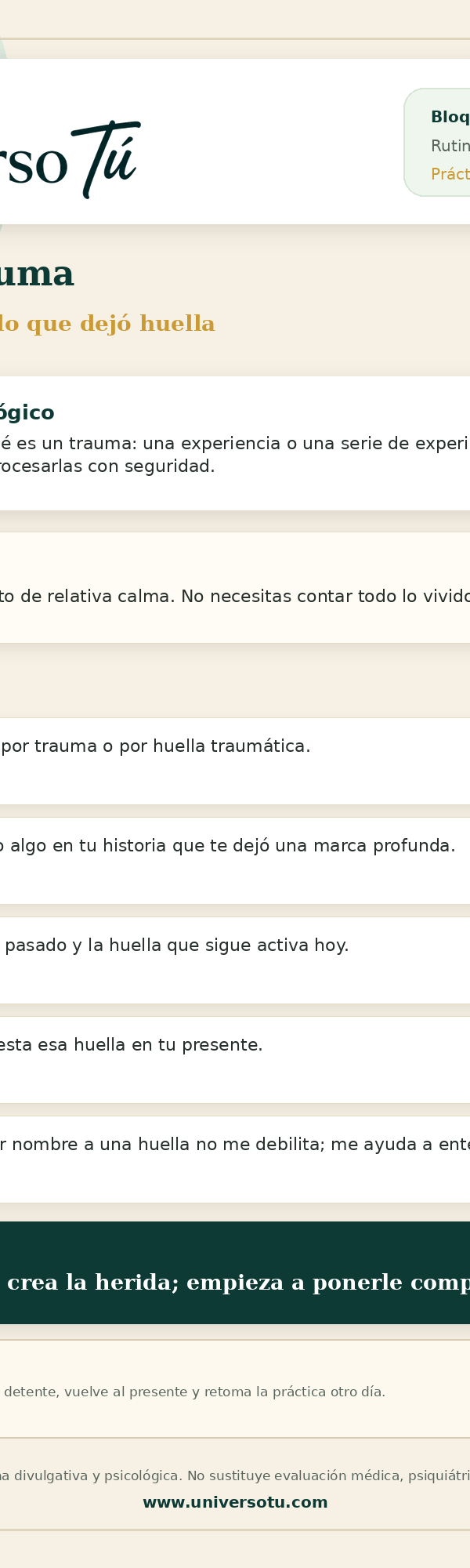 Rutina: Cuando algo dejó huella